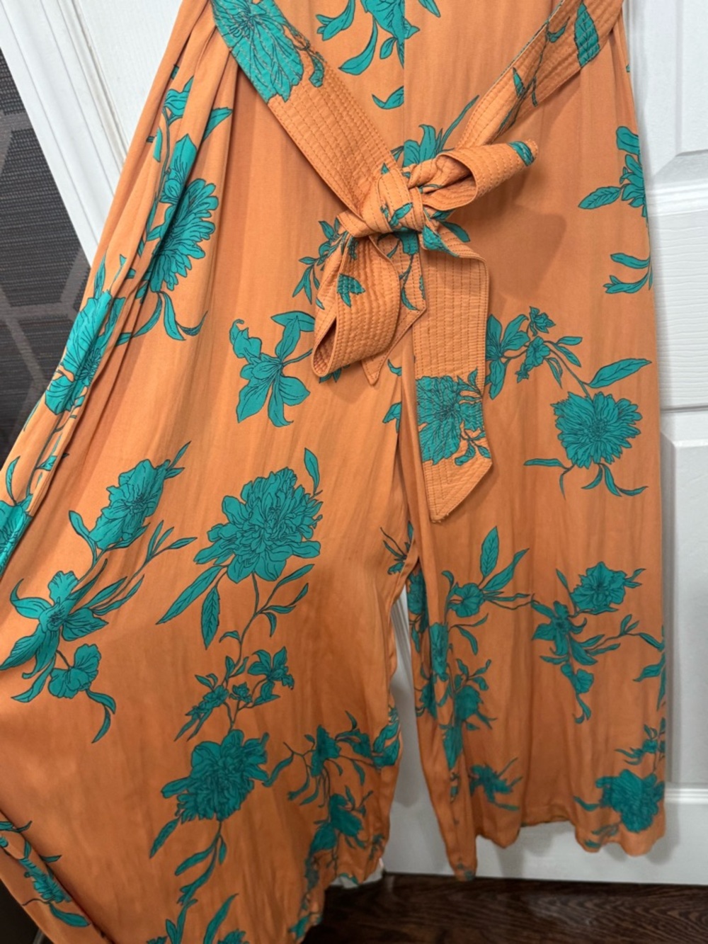 Anthropologie x Current Air flowy floral printed jumpsuit romper with belt - Picture 4 of 6